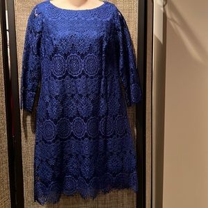 Ladies dress. Royal blue lace. Size 12 PETITE